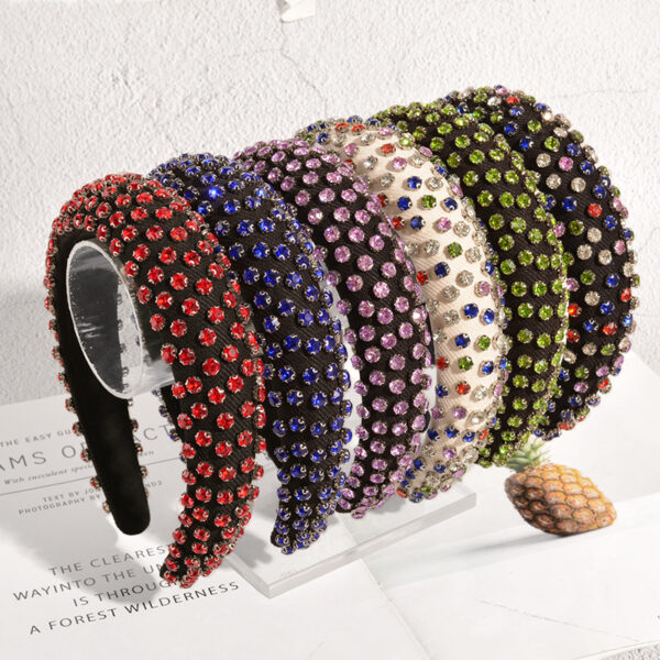 Wholesale Baroque Rhinestone Full Diamond Sponge Headband