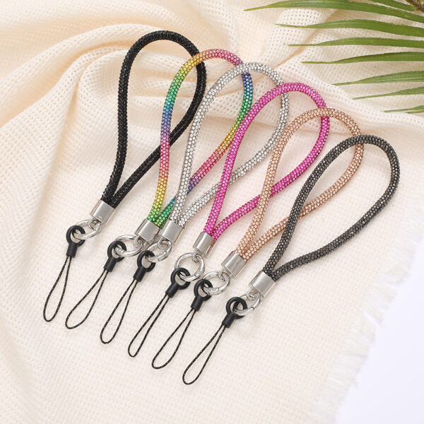 Wholesale colorful diamond lanyard keychain
