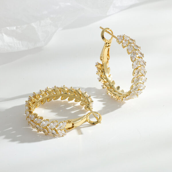 O1CN01GPQg001o5k7u1h3OM_2200827845174-0-cib Wholesale Geometric Circle Wheat Ear Zircon Earrings