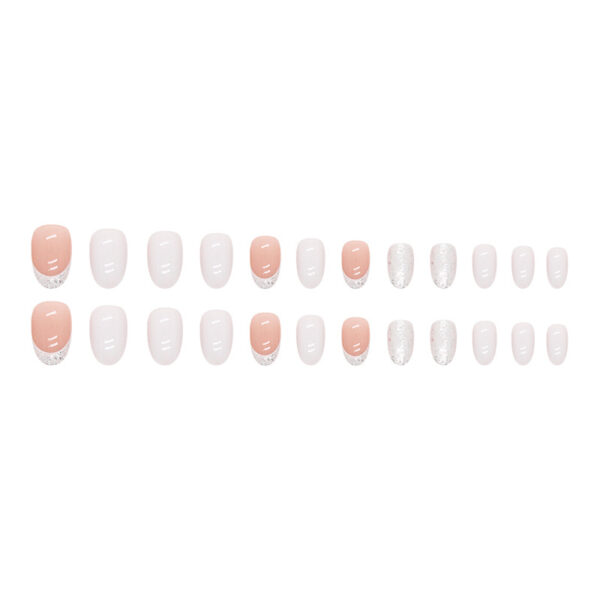 O1CN01GPdWml1qQveTnlqFj_3917635491-0-cib Wholesale Short Oval Cream White Solid Color Nail Stickers