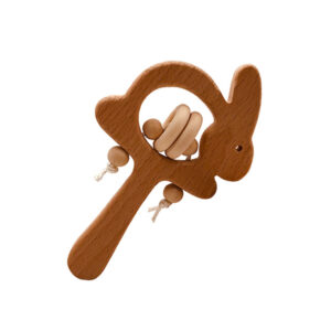 C1056 Rabbit Double Beaded Wood Ring