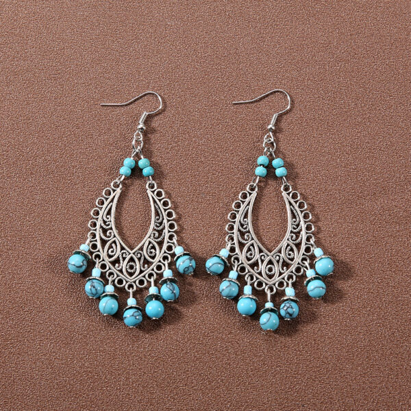 Wholesale Bohemian Tassel Turquoise Vintage Earrings