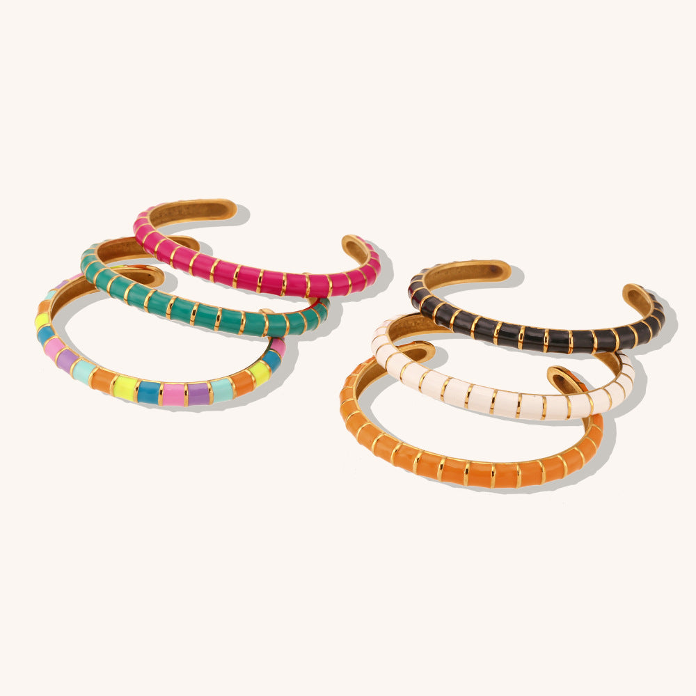 Wholesale Open Stainless Steel Gold Plated Bracelet