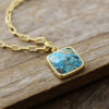 Wholesale Turquoise Plated 18K Gold Chain Pendant Necklace