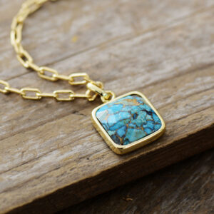 O1CN01GTJcTa1UrZ6Jw09C9__2212375942571-0-cib Wholesale Turquoise Plated 18K Gold Chain Pendant Necklace