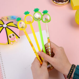 Wholesale Plastic Pineapple Sequins Rollerball Pen