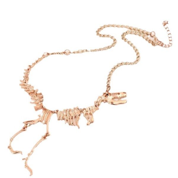 Wholesale Goth Theme Exaggerated Retro Dinosaur Skeleton Alloy Necklace