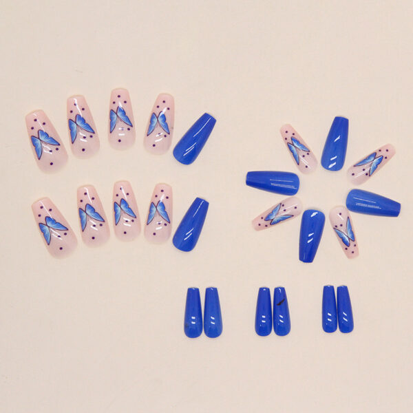 Wholesale Blue Butterfly Cool Sensation Powder Sheer Nail Stickers
