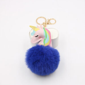 Sapphire Blue / Unicorn Pendant Keychain