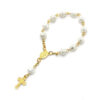 Wholesale Pearl Rose Sacred Heart Baptism Beads Rosary Bracelet