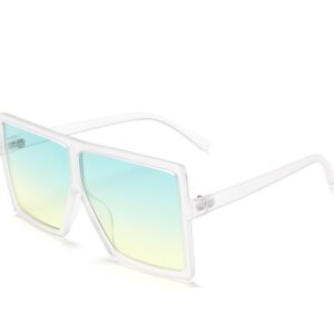 Matt White frame top blue bottom yellow