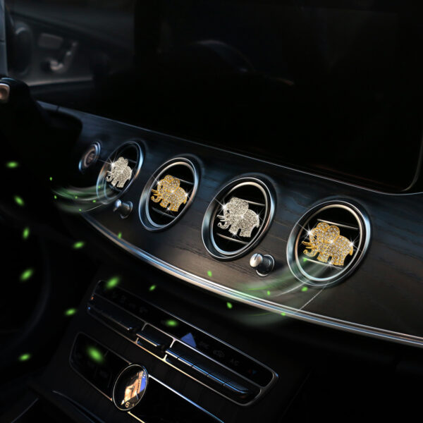 Wholesale Metal Rhinestone Elephant Car Aroma Decoration Clip