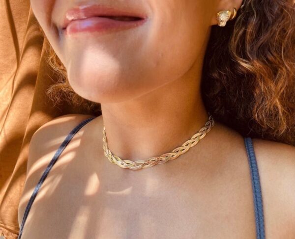 O1CN01Gc2Ycv1VHfbHpmCkg_4112122628-0-cib Wholesale Stainless Steel Plated 18k Three-layer Braided Flat Snake Bone Thick Necklace