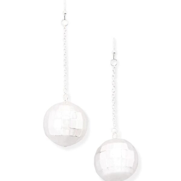 Wholesale Alloy Metal Texture Disco Ball Earrings