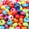 Wholesale Solid Color Color Flat Round Plastic Beads 100pcs