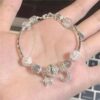 Wholesale Star Moon Moonstone Beaded Bracelet