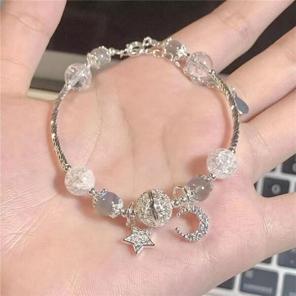 Wholesale Star Moon Moonstone Beaded Bracelet