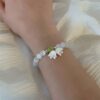 Wholesale Jewelry Pink Lily of the Valley Tulip Artificial Crystal Bracelet