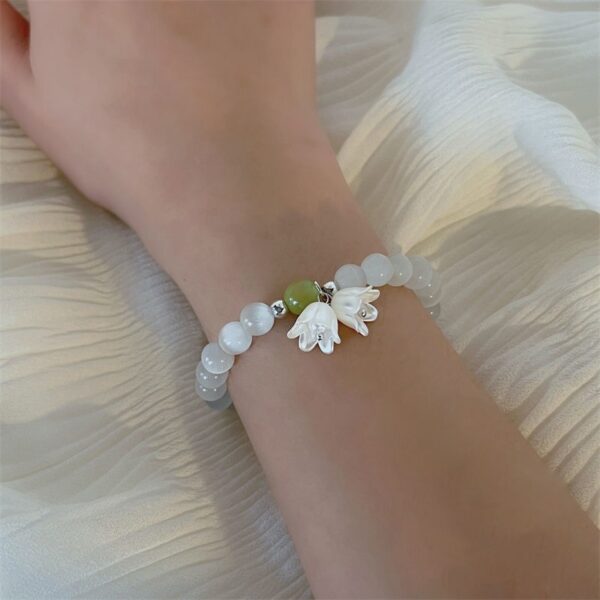 Wholesale Jewelry Pink Lily of the Valley Tulip Artificial Crystal Bracelet