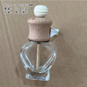 Image; high-waisted air vent - large heart shape - 9ml; glass + wood + alloy