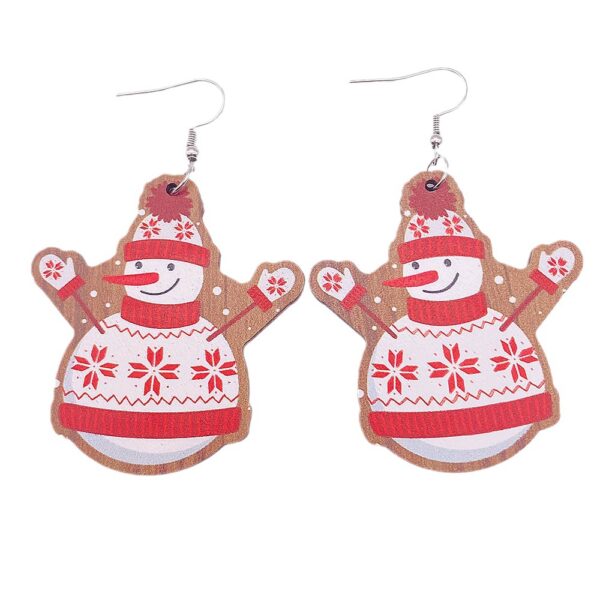 Wholesale Santa Claus Bells Red Car Water Drop Wooden Earrings