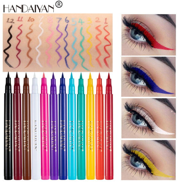 Wholesale Rainbow DIY Color Eyeliner Liquid Is Not Easy To Smudge Matte Eyeliner Pen