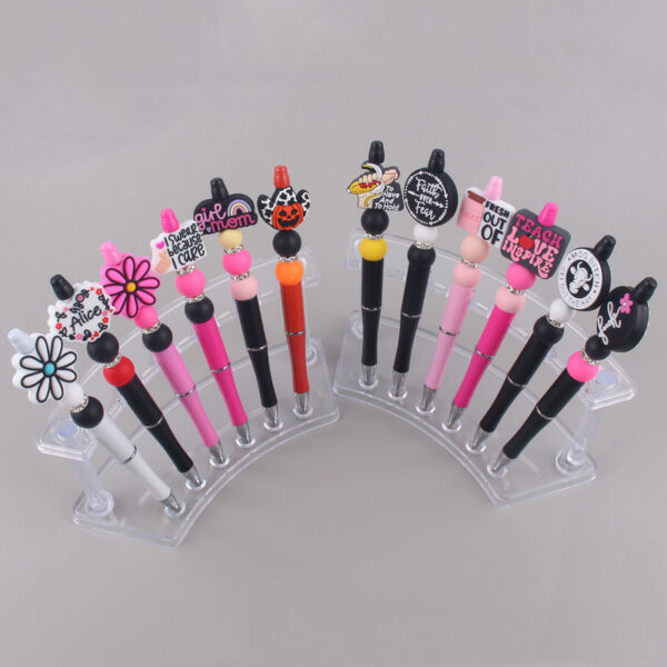 Wholesale DIY Beaded Pen Cartoon Animal Silicone Color Plastic Beaded Ballpoint Pen