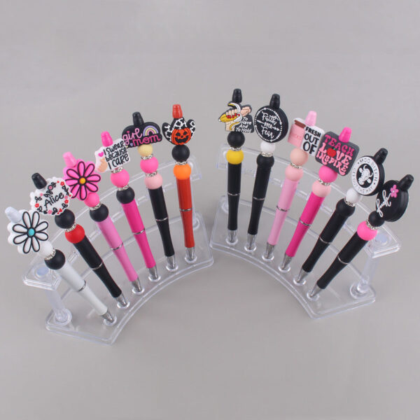Wholesale DIY Beaded Pen Cartoon Animal Silicone Color Plastic Beaded Ballpoint Pen