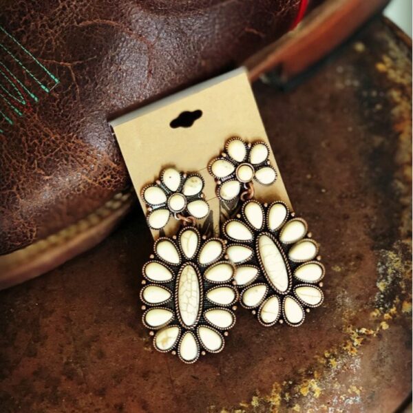 Wholesale Antique Silver Turquoise Metal Earrings