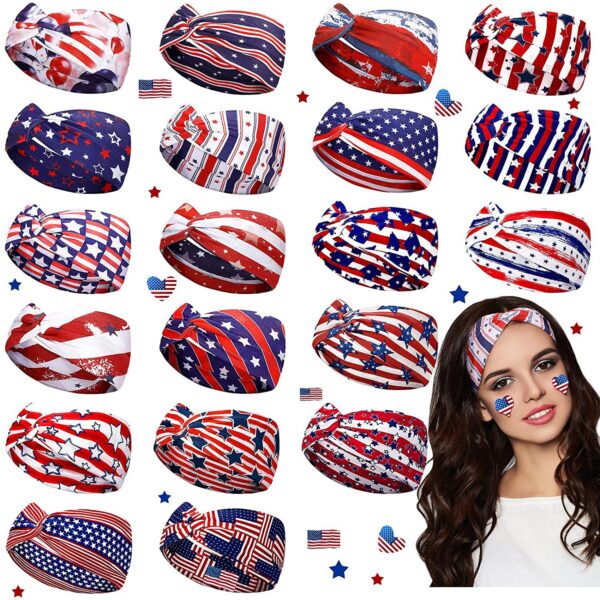 Wholesale American Flag Independence Day Cotton Headband