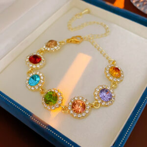 Diamond colored round bracelet