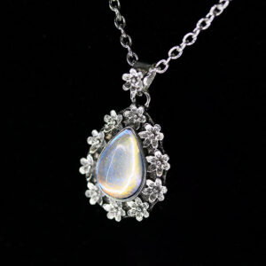 Wholesale Boho Vintage Flower Imitation Moonstone Necklace
