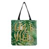 Wholesale Cotton Hemp and Green Leaf Printed Handbags