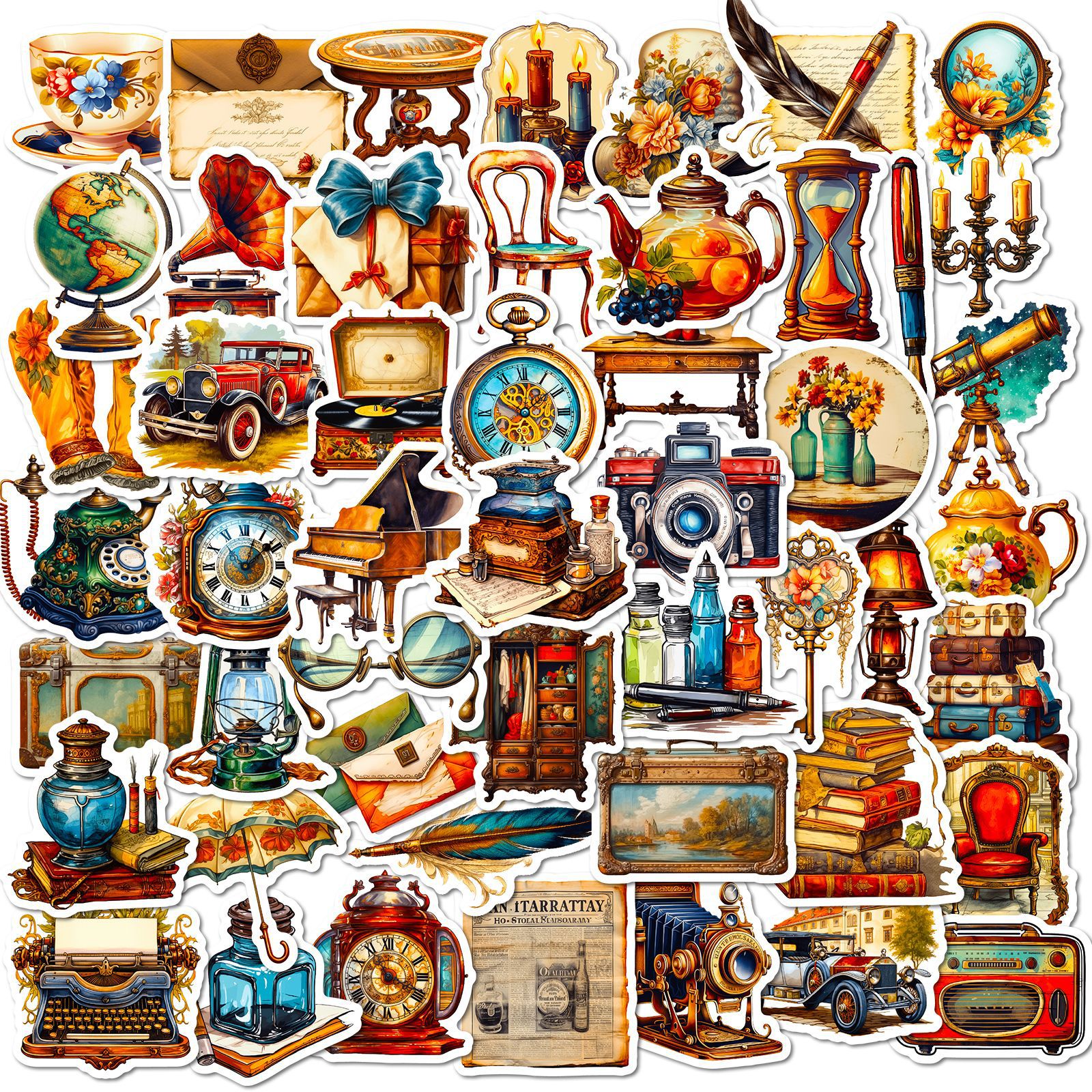 Wholesale 50 new retro stickers, retro poster and notebook stickers
