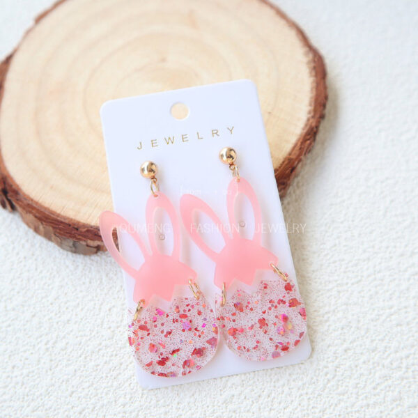 Wholesale Easter Egg Cute Rabbit Transparent Egg European and American Earrings