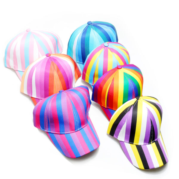 Wholesale New Sunshade and Sunscreen Curved Brim Rainbow Stripe Baseball Cap