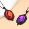 Wholesale Gothic Acrylic Embossed Crystal Pendant Necklaces
