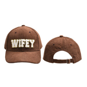 Brown-WIFEY corduroy baseball cap / Adjustable
