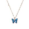 Wholesale Micropaved Zirconia Gradient Colorful Butterfly Necklace