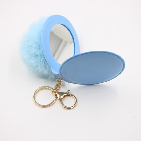 Wholesale Small Mirror Hair Ball Bag Alloy Keychain