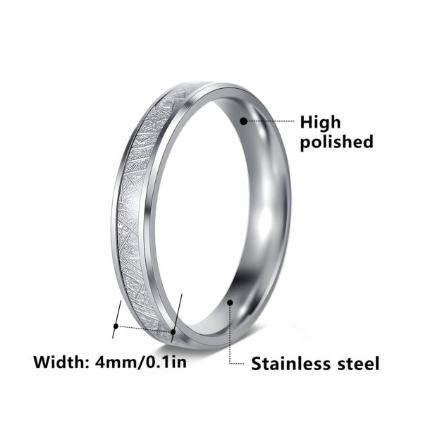 Wholesale Inlaid Ice Silk Foil 4MM Titanium Steel Rings