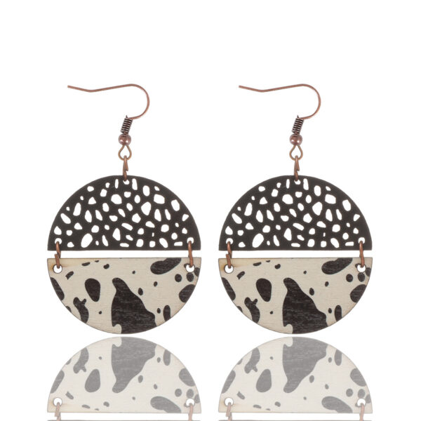 O1CN01Gu4cR61ftMVlYv6RC_3172764064-0-cib Wholesale Western Style Cow Print Leopard Print Wood Chip Leather Combination Round Earrings
