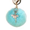 Wholesale Water Diamond Barre Dance Rex Rabbit Hair Ball Little Angel Keychain