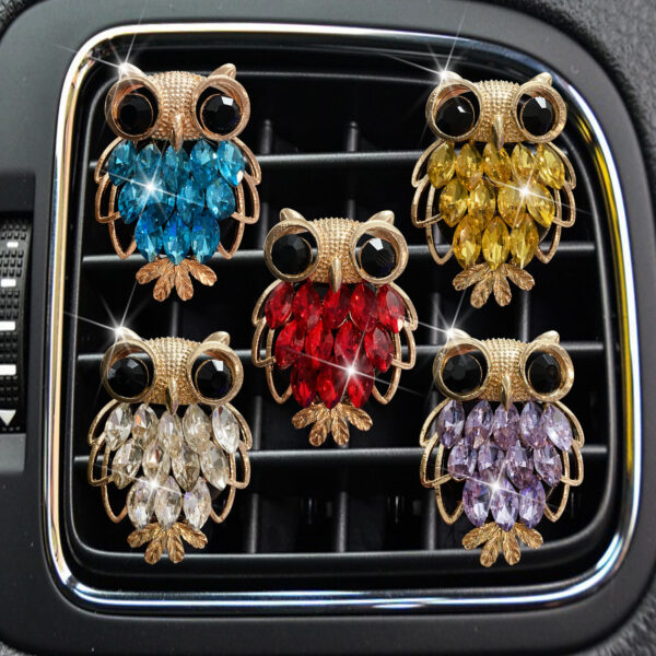 Wholesale Metal Rhinestone Owl Car Aroma Decoration Clip