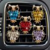 Wholesale Metal Rhinestone Owl Car Aroma Decoration Clip