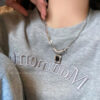 Wholesale Titanium Steel Zircon Double Layer Necklace Sweater Chain Clavicle Chain