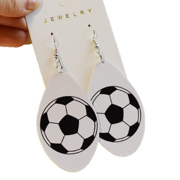 Wholesale Sports Football Basketball Golf Ball Leather Earrings