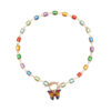 Wholesale Alloy Square Crystal Colorful Diamond Butterfly Necklace