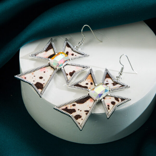 O1CN01GwOlew2LDsVvO2muz_2206398079659-0-cib Wholesale Cross Alloy Inlaid Glass Diamond Leopard Print Leather Earrings