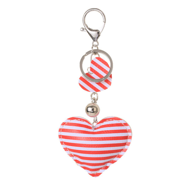 Wholesale Leather Heart Independence Day Keychain